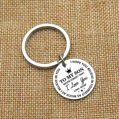 Mom To Son Believe In Yourself Keychain Keychain GrindStyle
