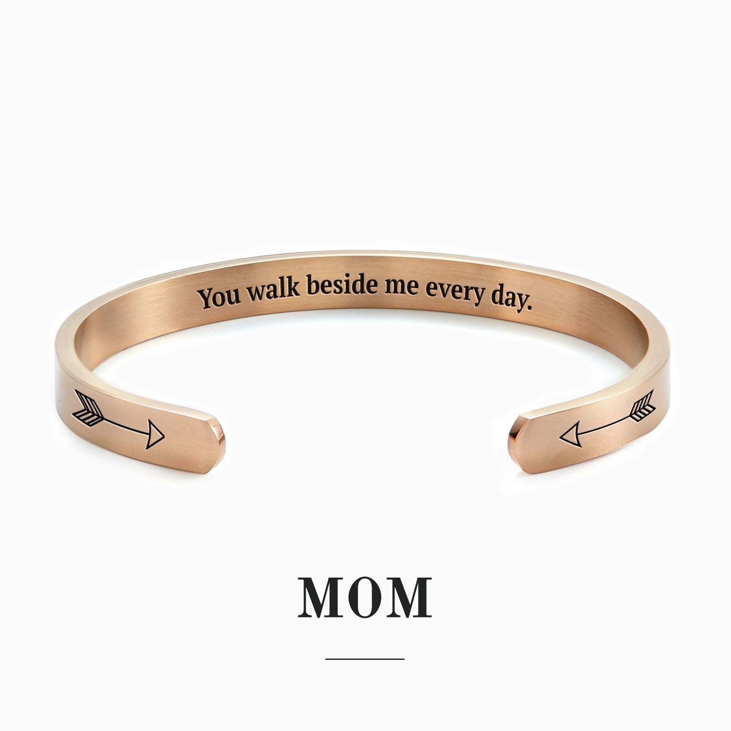 Father's Day Gift You Walk Beside Me Every Day Personalizable Cuff Bracelet-Engravingift