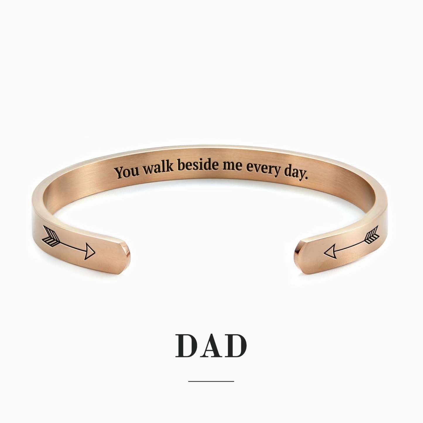 Father's Day Gift You Walk Beside Me Every Day Personalizable Cuff Bracelet-Engravingift