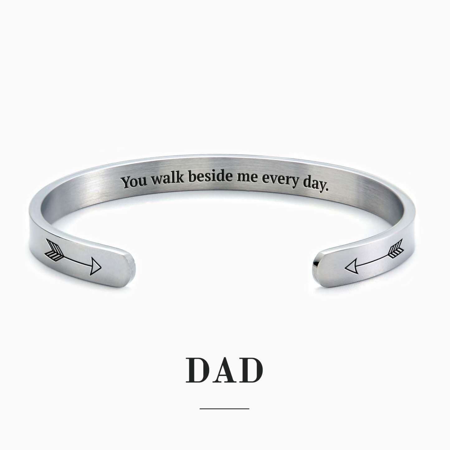 Father's Day Gift You Walk Beside Me Every Day Personalizable Cuff Bracelet-Engravingift