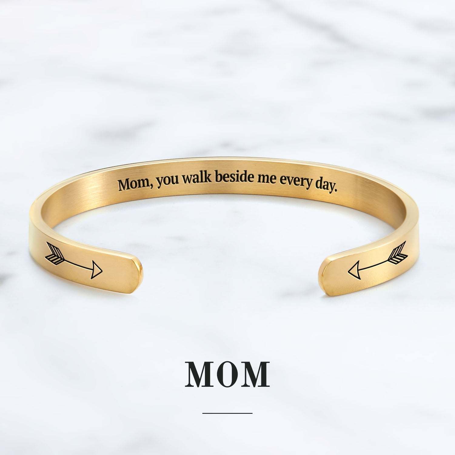 Father's Day Gift You Walk Beside Me Every Day Personalizable Cuff Bracelet-Engravingift