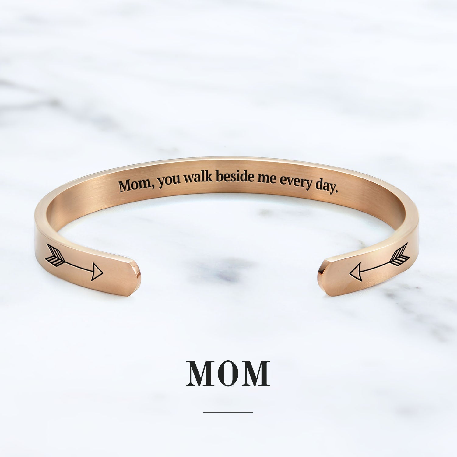 Father's Day Gift You Walk Beside Me Every Day Personalizable Cuff Bracelet-Engravingift