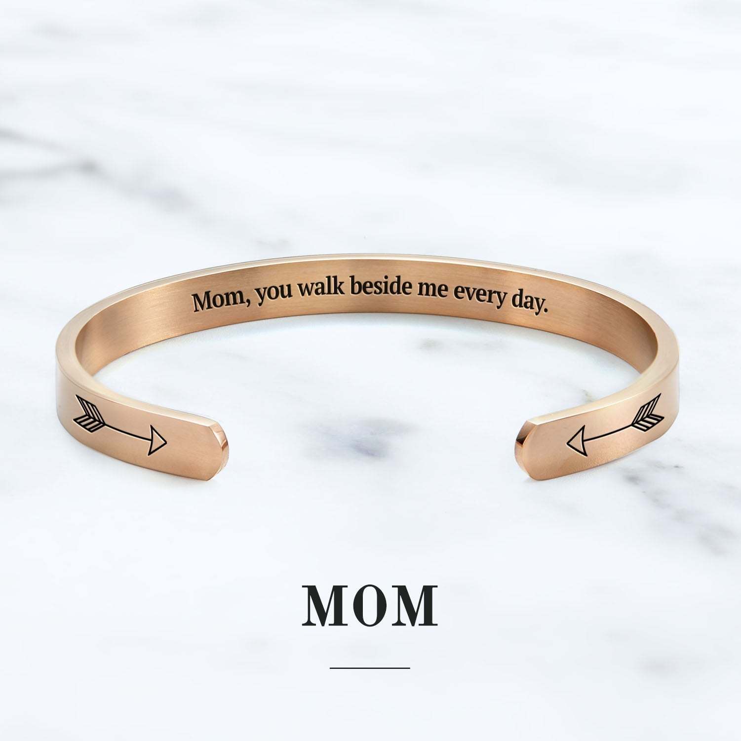 Father's Day Gift You Walk Beside Me Every Day Personalizable Cuff Bracelet-Engravingift