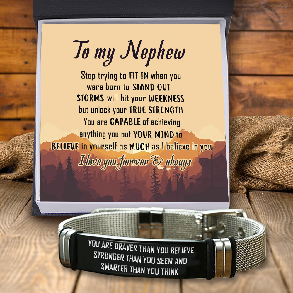Father's Day Gift Fashion Bracelet - Family - To My Nephew - Believe In Yourself As Much As I Believe In You-Engravingift
