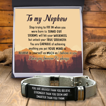 Father's Day Gift Fashion Bracelet - Family - To My Nephew - Believe In Yourself As Much As I Believe In You-Engravingift
