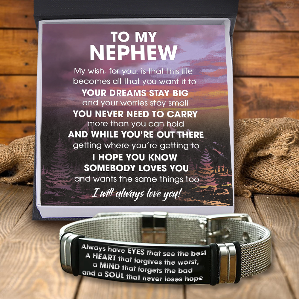 Mother's Day Gift Fashion Bracelet - Family - To My Nephew - I Will Always Love You-Engravingift