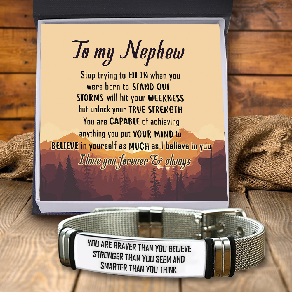 Father's Day Gift Fashion Bracelet - Family - To My Nephew - Believe In Yourself As Much As I Believe In You-Engravingift