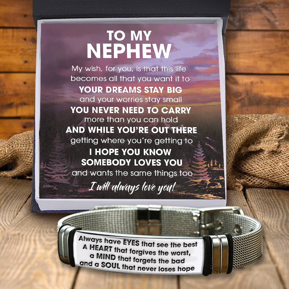 Mother's Day Gift Fashion Bracelet - Family - To My Nephew - I Will Always Love You-Engravingift