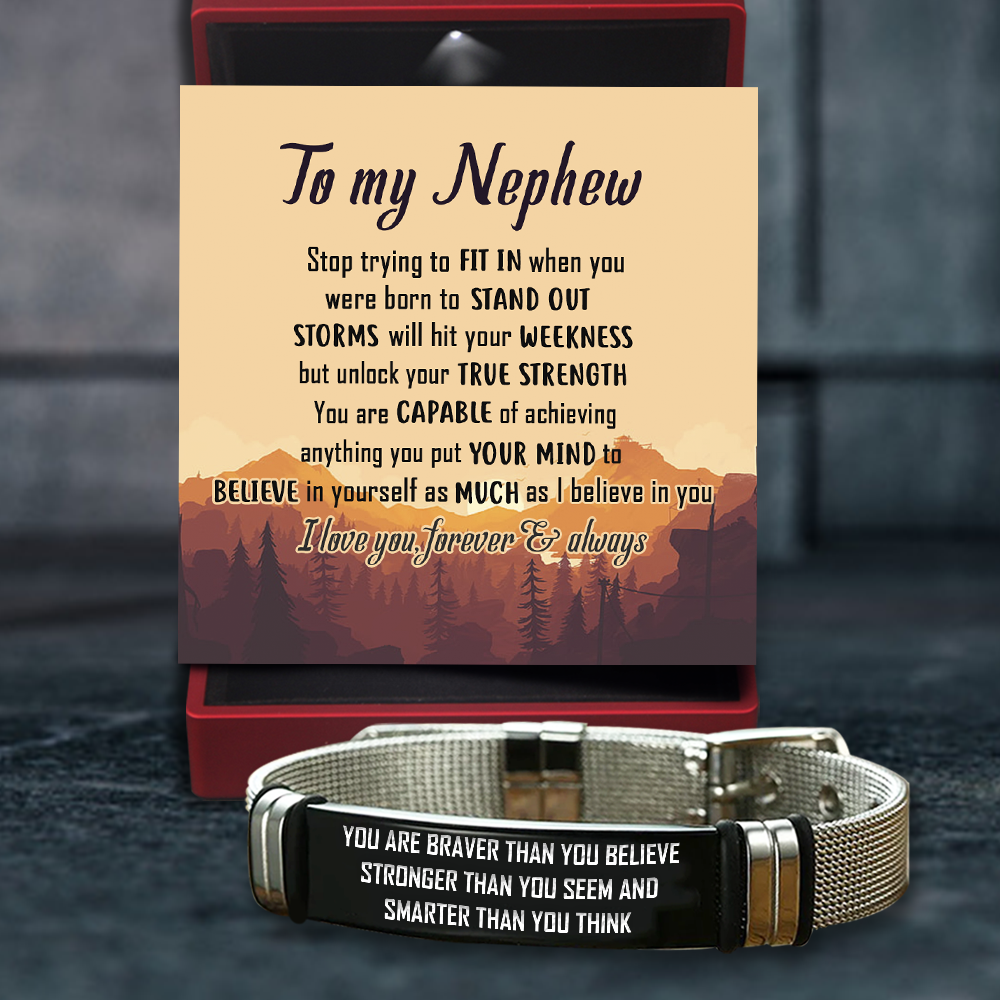 Father's Day Gift Fashion Bracelet - Family - To My Nephew - Believe In Yourself As Much As I Believe In You-Engravingift