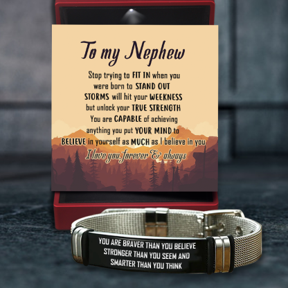 Father's Day Gift Fashion Bracelet - Family - To My Nephew - Believe In Yourself As Much As I Believe In You-Engravingift