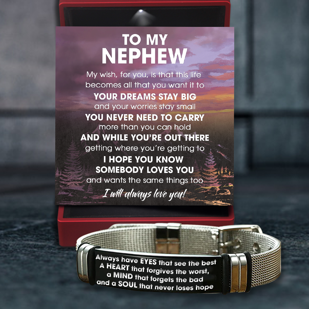 Mother's Day Gift Fashion Bracelet - Family - To My Nephew - I Will Always Love You-Engravingift