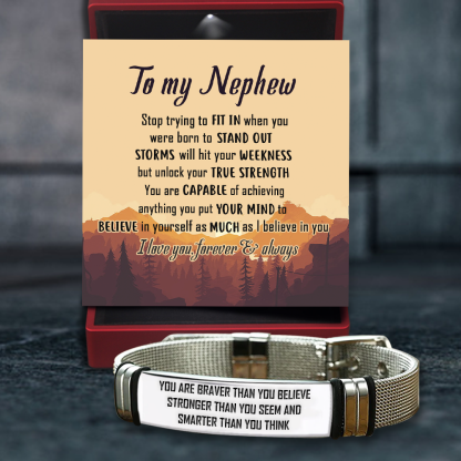 Father's Day Gift Fashion Bracelet - Family - To My Nephew - Believe In Yourself As Much As I Believe In You-Engravingift