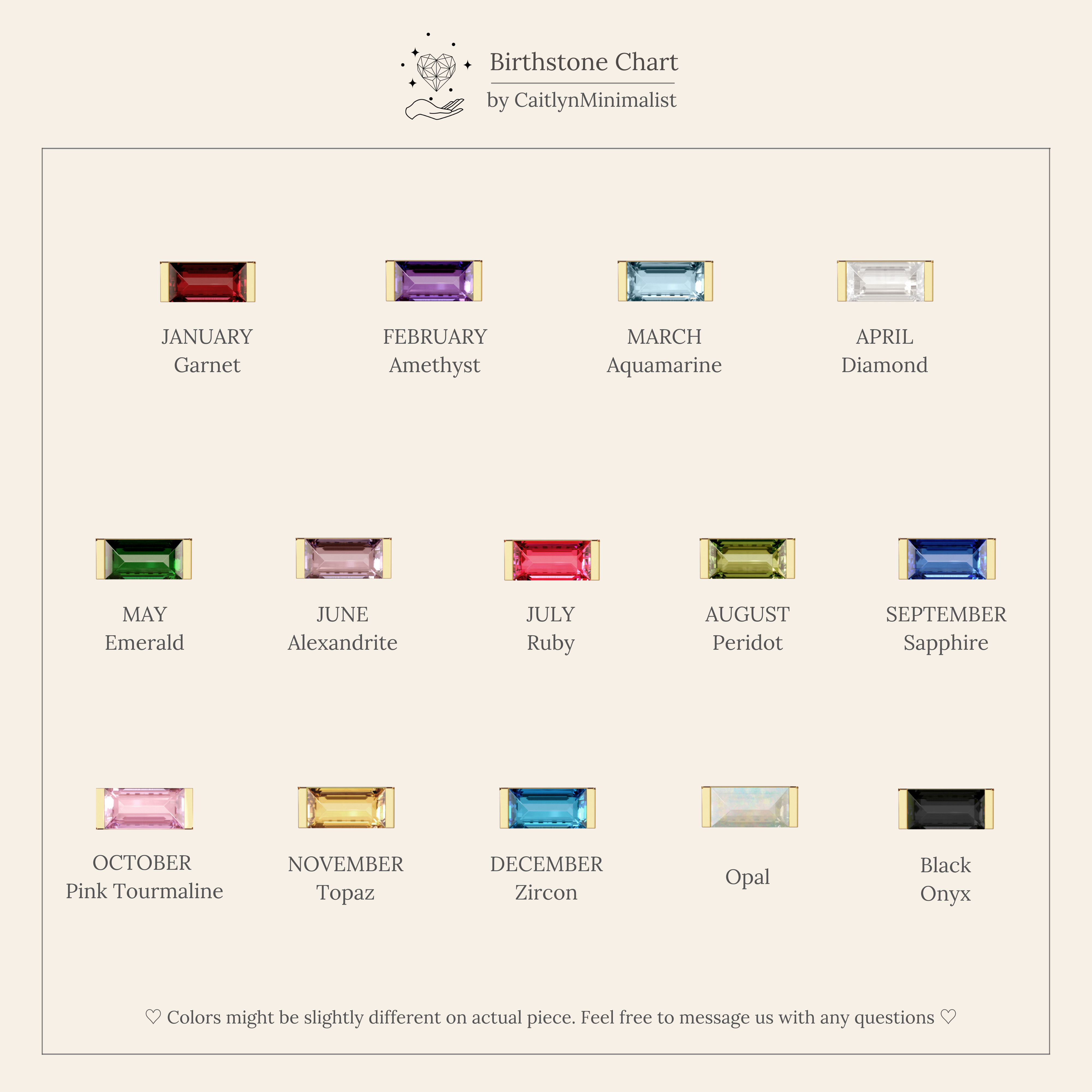 Duo Baguette Birthstone Ring