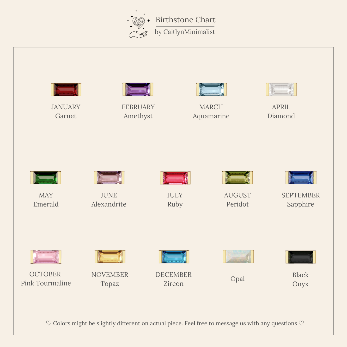 Duo Baguette Birthstone Ring