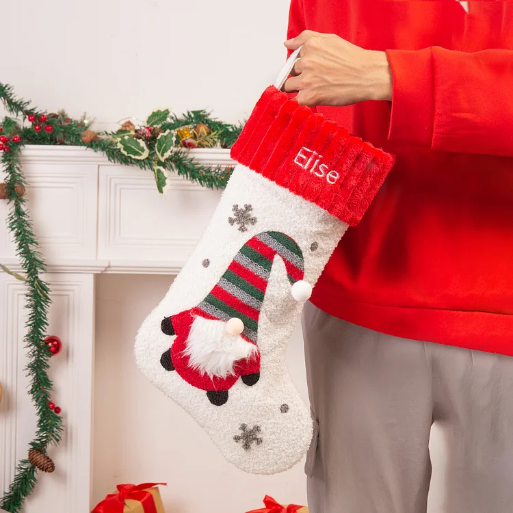 Christmas Personalized Stockings Ornaments Custom Name Santa Claus stocking Christmas Gifts for Family Friends-Engravingift