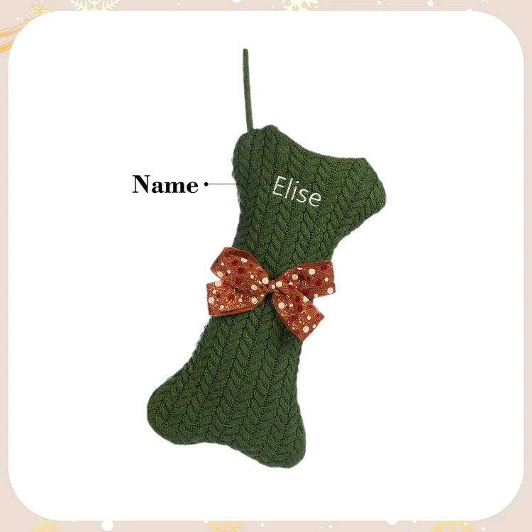 Personalized Christmas Stockings Ornaments Dog Bone Christmas Stockings Custom 1 Name Gifts for Family Friends-Engravingift
