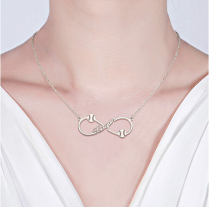 Christmas Gift Customized Infinity Baseball Name Necklace