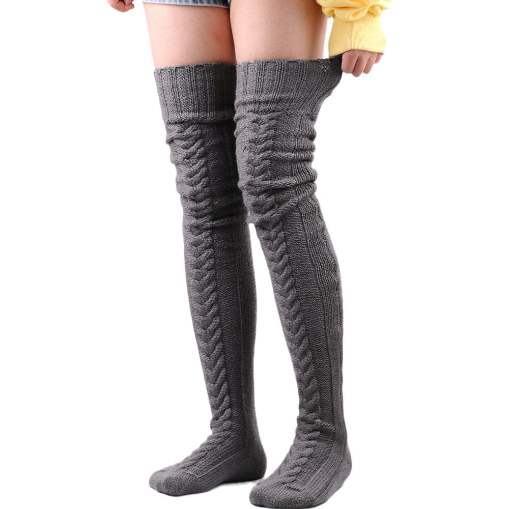 Wool Thigh High Winter Socks