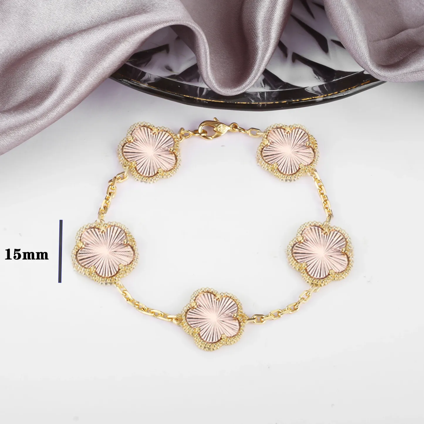 Four Leaf Clover Jewelry Set for Women, Natural Stone Pendant Necklace and Bracelet, Lucky Charm Gift