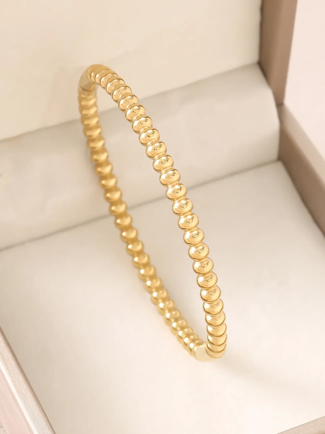 18K Gold Plated Open Cuff Nail Bracelet, Minimalist Stainless Steel Bangle Jewelry
