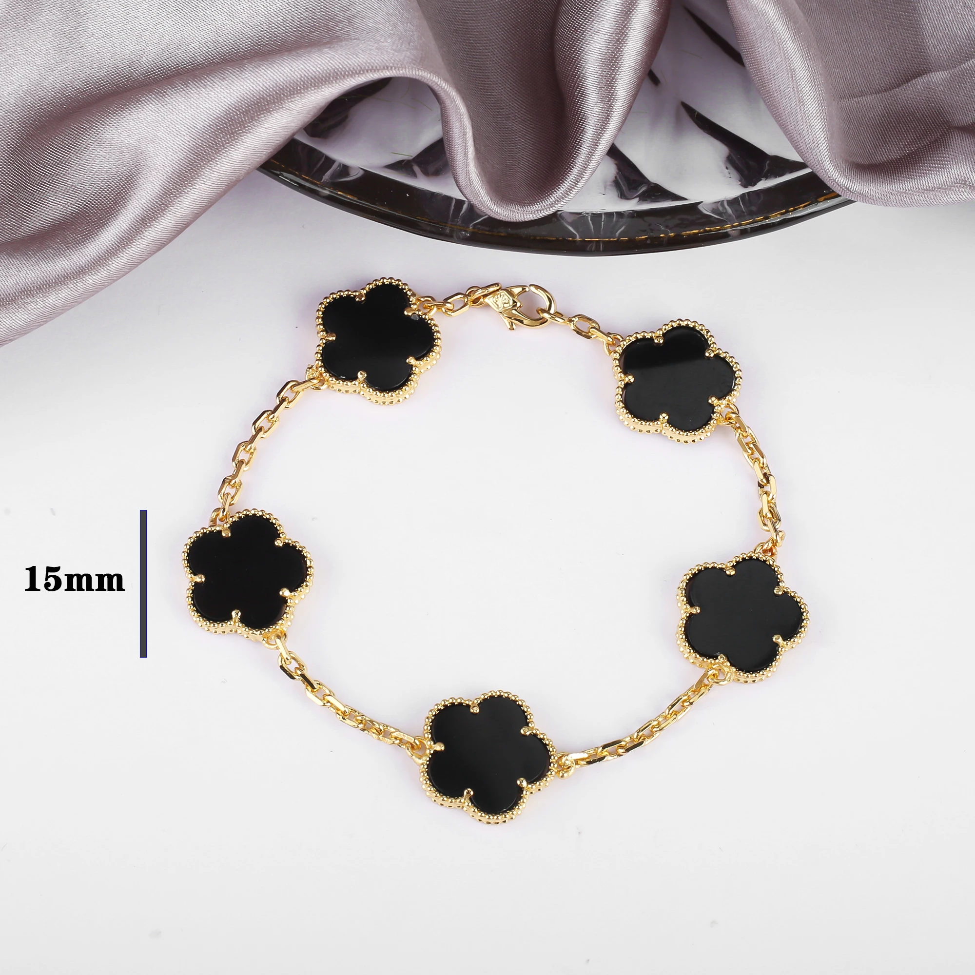 Four Leaf Clover Jewelry Set for Women, Natural Stone Pendant Necklace and Bracelet, Lucky Charm Gift