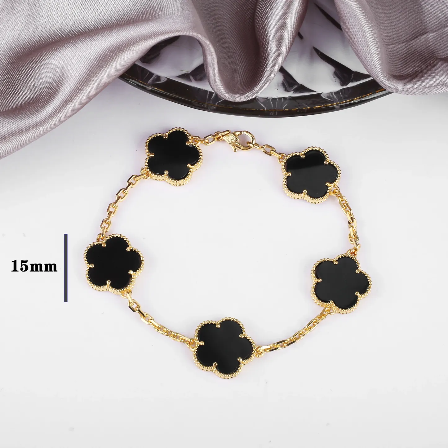 Four Leaf Clover Jewelry Set for Women, Natural Stone Pendant Necklace and Bracelet, Lucky Charm Gift