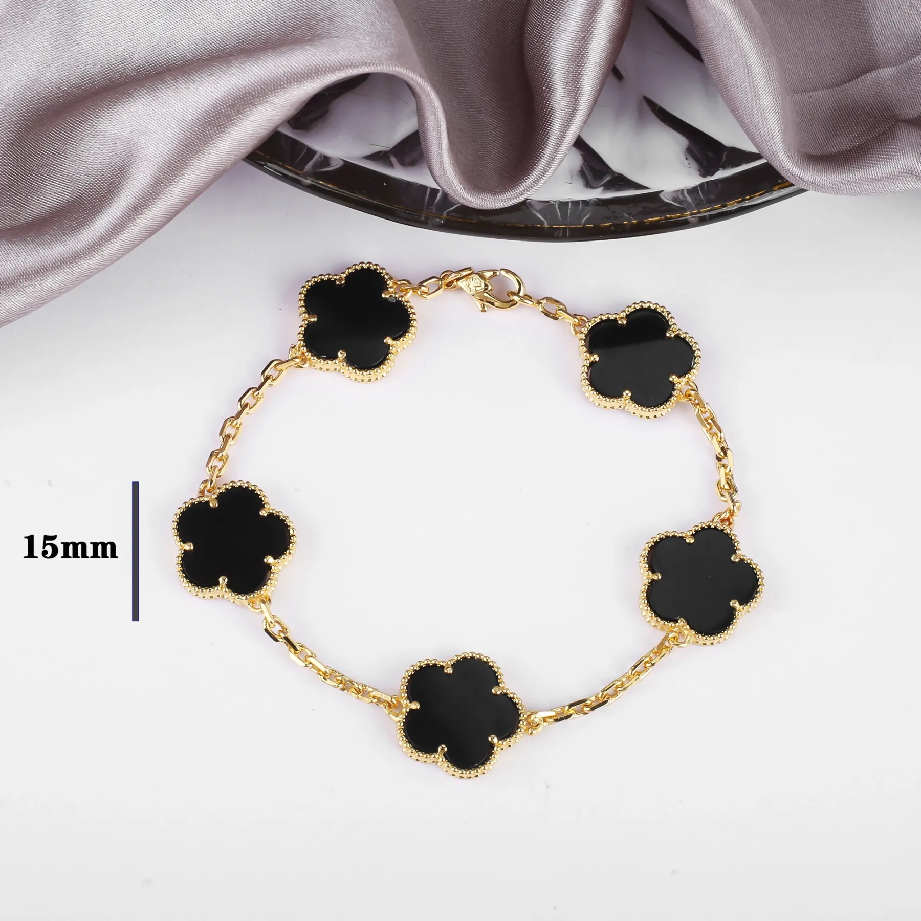 Four Leaf Clover Jewelry Set for Women, Natural Stone Pendant Necklace and Bracelet, Lucky Charm Gift