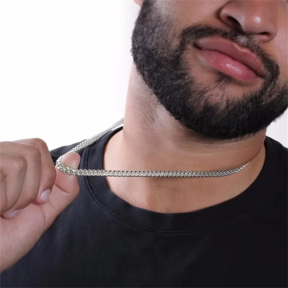 Basketball Player Gift Cuban Chain Necklace For Men Stainless Steel Inspirational Jewelry-Gemeaning