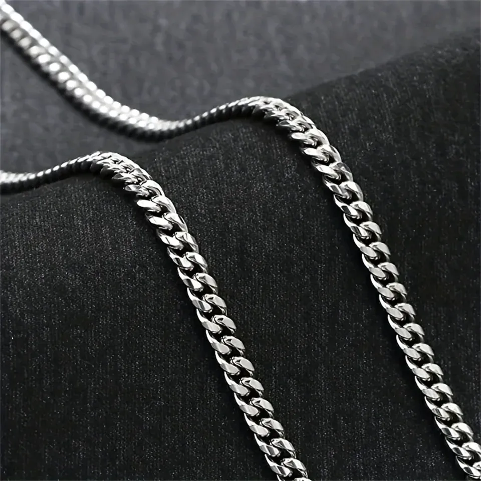 Basketball Player Gift Cuban Chain Necklace For Men Stainless Steel Inspirational Jewelry-Gemeaning