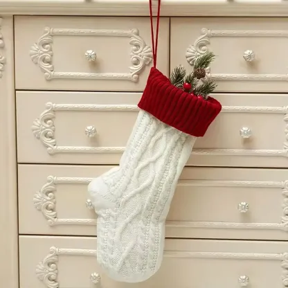 Personalized Christmas Stocking with Embroidered Name, Vintage Holiday Stocking for Family Christmas Decor-Gemeaning