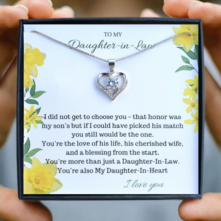 Mother's Day Gift To My Daughter-in-Law | LOVE HEART NECKLACE-Engravingift