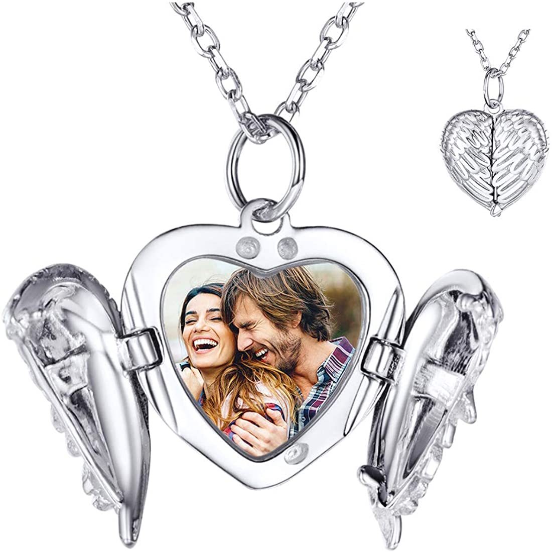 Mother's Day Gift s Personalized Memory Photo Locket Necklace Heart Pe