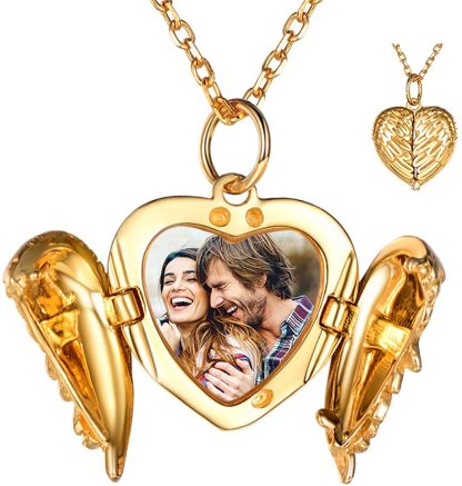 Mother's Day Gift s Personalized Memory Photo Locket Necklace Heart Pendant-Engravingift