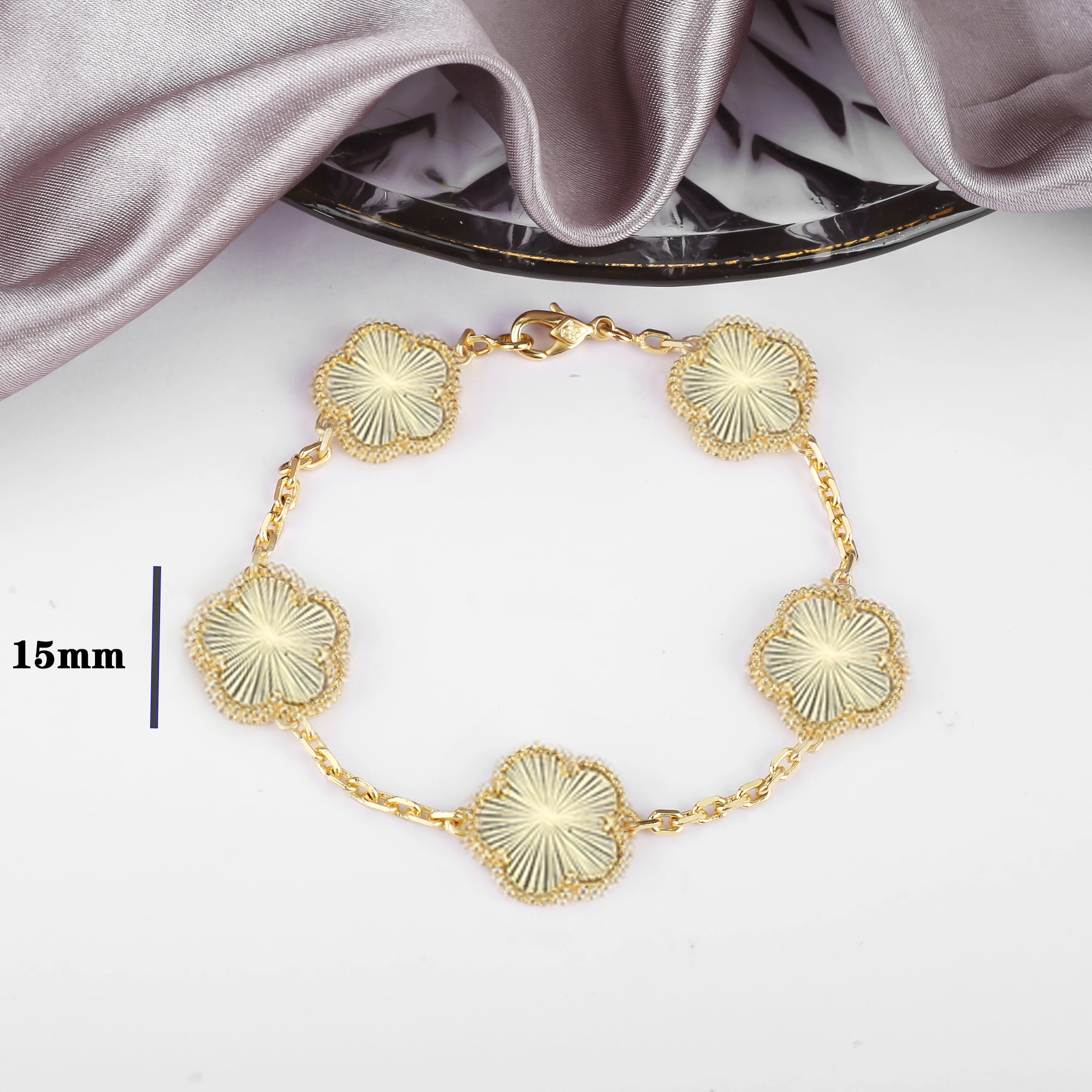 Four Leaf Clover Jewelry Set for Women, Natural Stone Pendant Necklace and Bracelet, Lucky Charm Gift