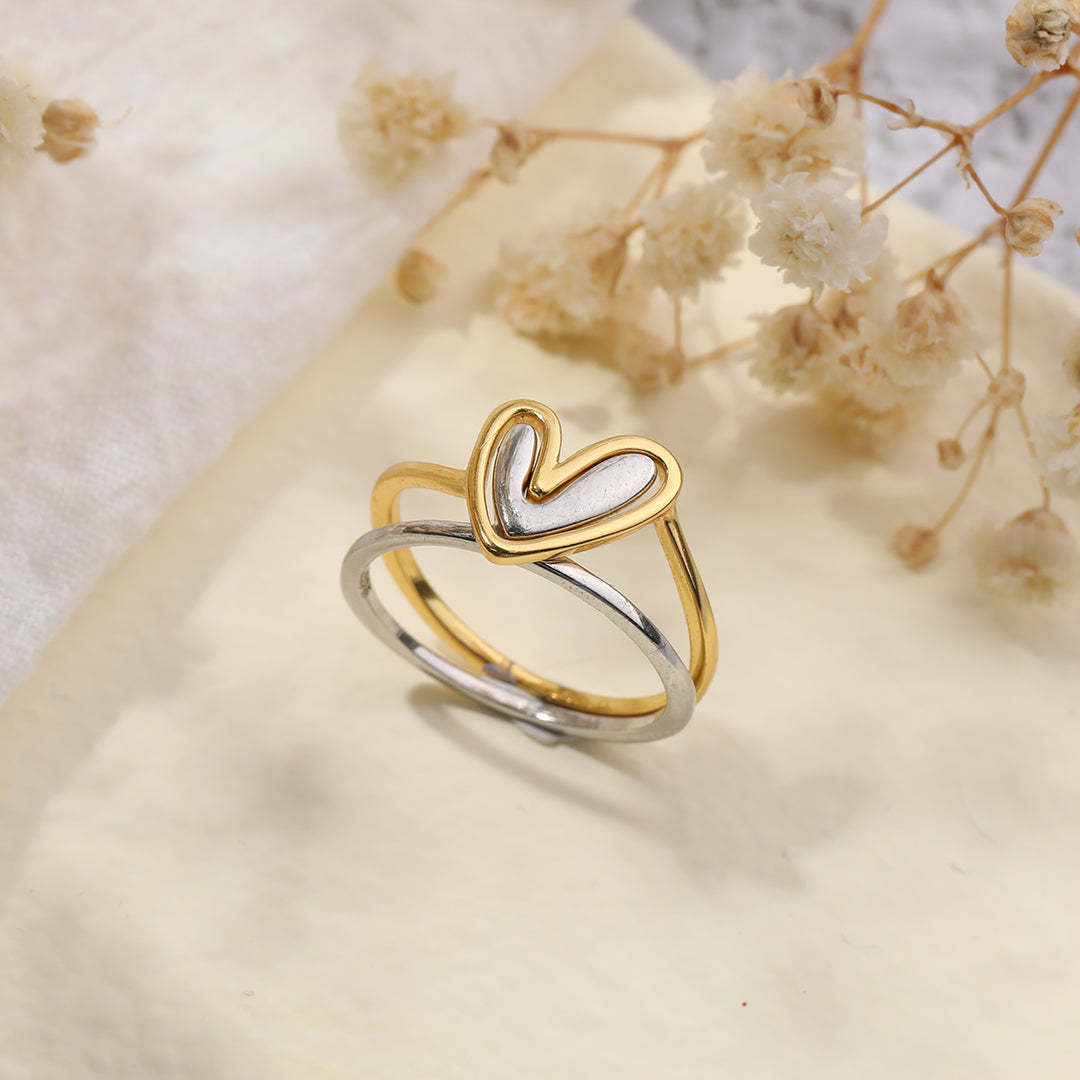 Mother's Day Day Gift Self Love Layered Heart Ring-Engravingift