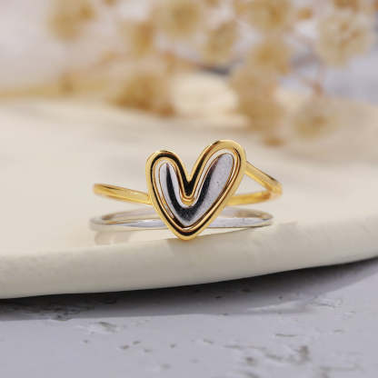 Mother's Day Day Gift Self Love Layered Heart Ring-Engravingift