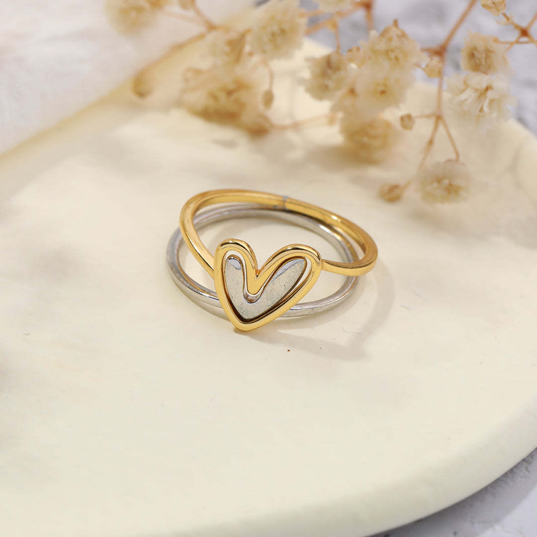 Mother's Day Day Gift Self Love Layered Heart Ring-Engravingift