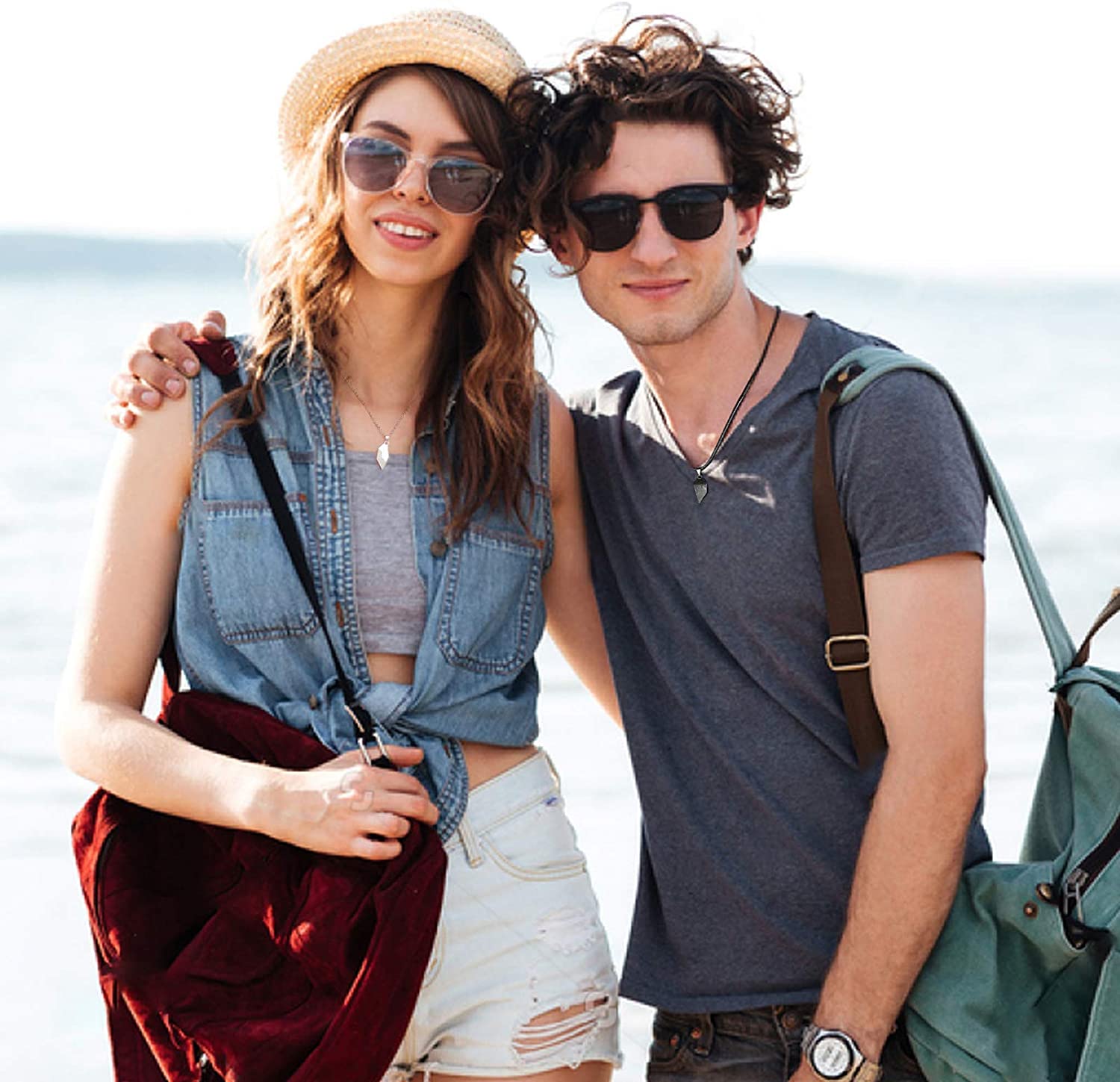 Mother's Day Day Gift Wishing Stone Love magnet couple necklace-Engravingift