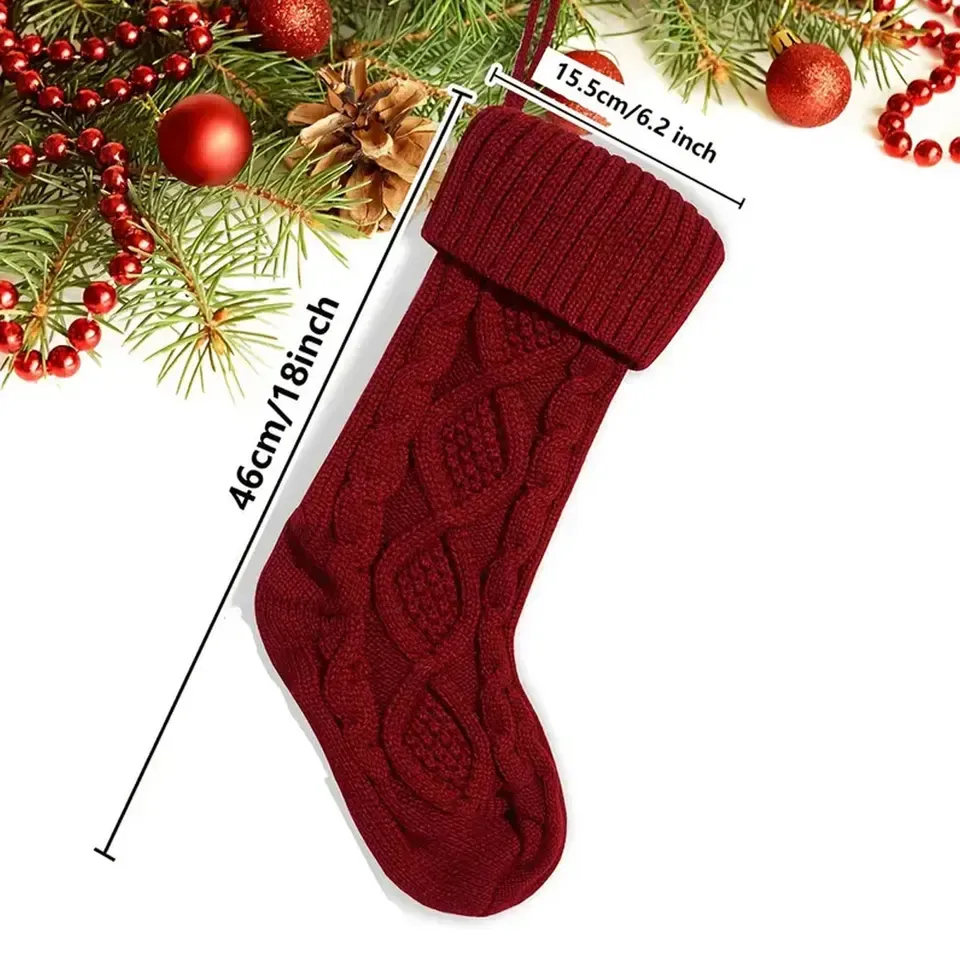 Personalized Christmas Stocking with Embroidered Name, Vintage Holiday Stocking for Family Christmas Decor-Gemeaning