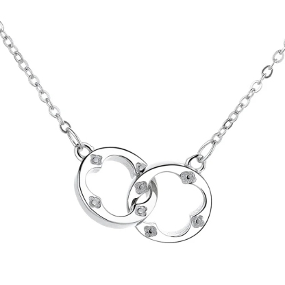 To My Daughter Interlocking Circle Necklace "You Are Braver Than You Believe"