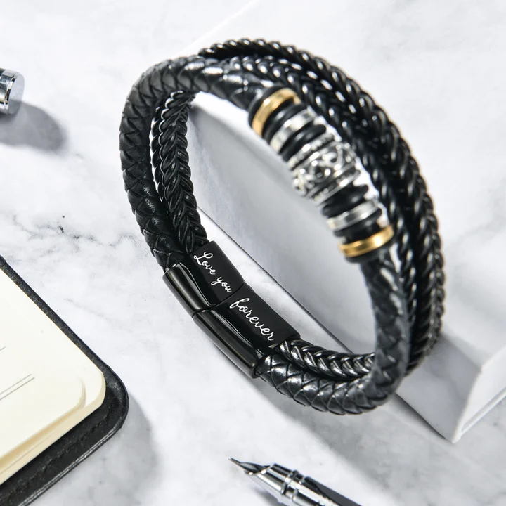 "You Are My Soulmate" To My Husband Braided Leather Bracelet