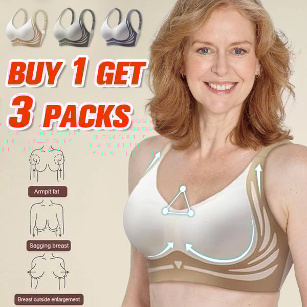 3 Packs Super Gather bra Wireless Push-up Bra No more sagging breasts
