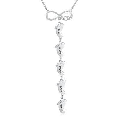 Infinity Baby Feet Necklace