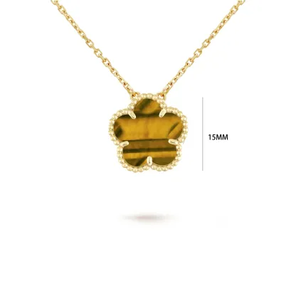 Four Leaf Clover Jewelry Set for Women, Natural Stone Pendant Necklace and Bracelet, Lucky Charm Gift