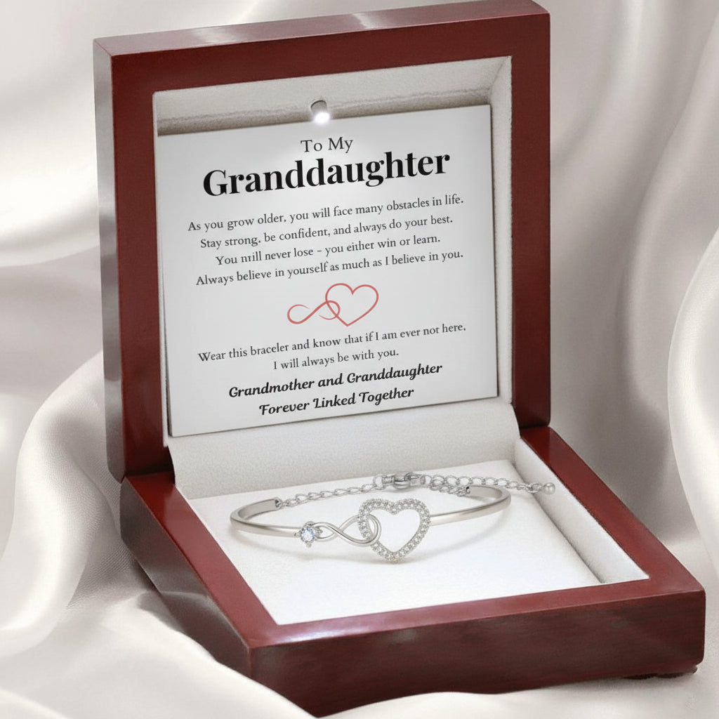 To My Granddaughter - Infinity Heart Bracelet