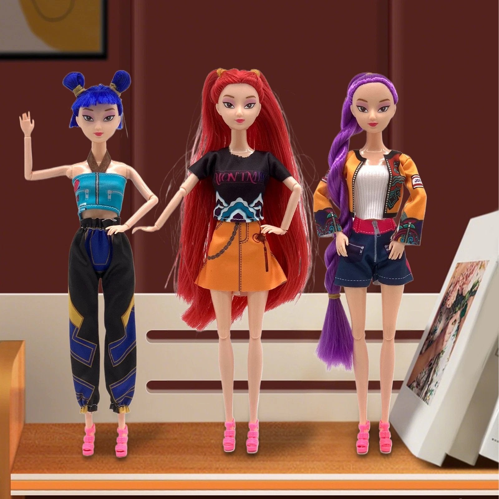 Christmas Gift Cosplay Kpop Demon Hunters Dolls Moveable Joint Collectible Figure 3 Pieces