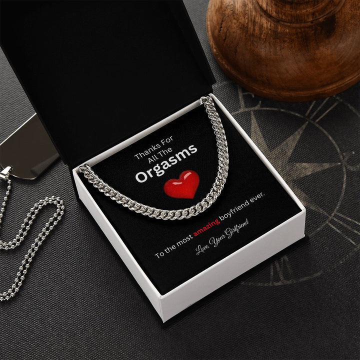 Valentines Day Gifts for himTo The Most Amazing Boyfriend Thanks For All The Cuban Chain Necklace