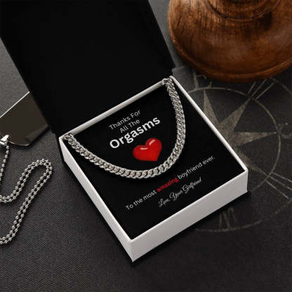 Valentines Day Gifts for himTo The Most Amazing Boyfriend Thanks For All The Cuban Chain Necklace