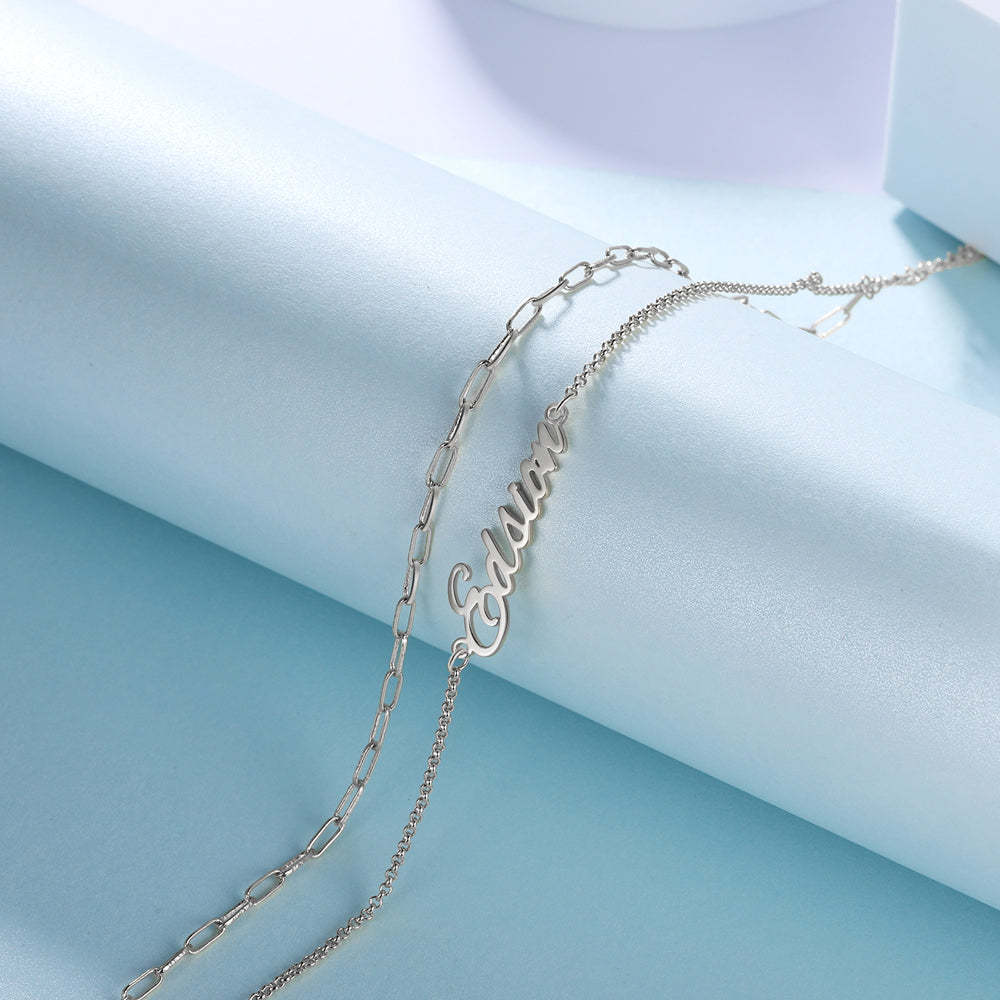 Mother's Day Gift Personalized Name Anklet Custom Double Chain Anklet for Women-Engravingift