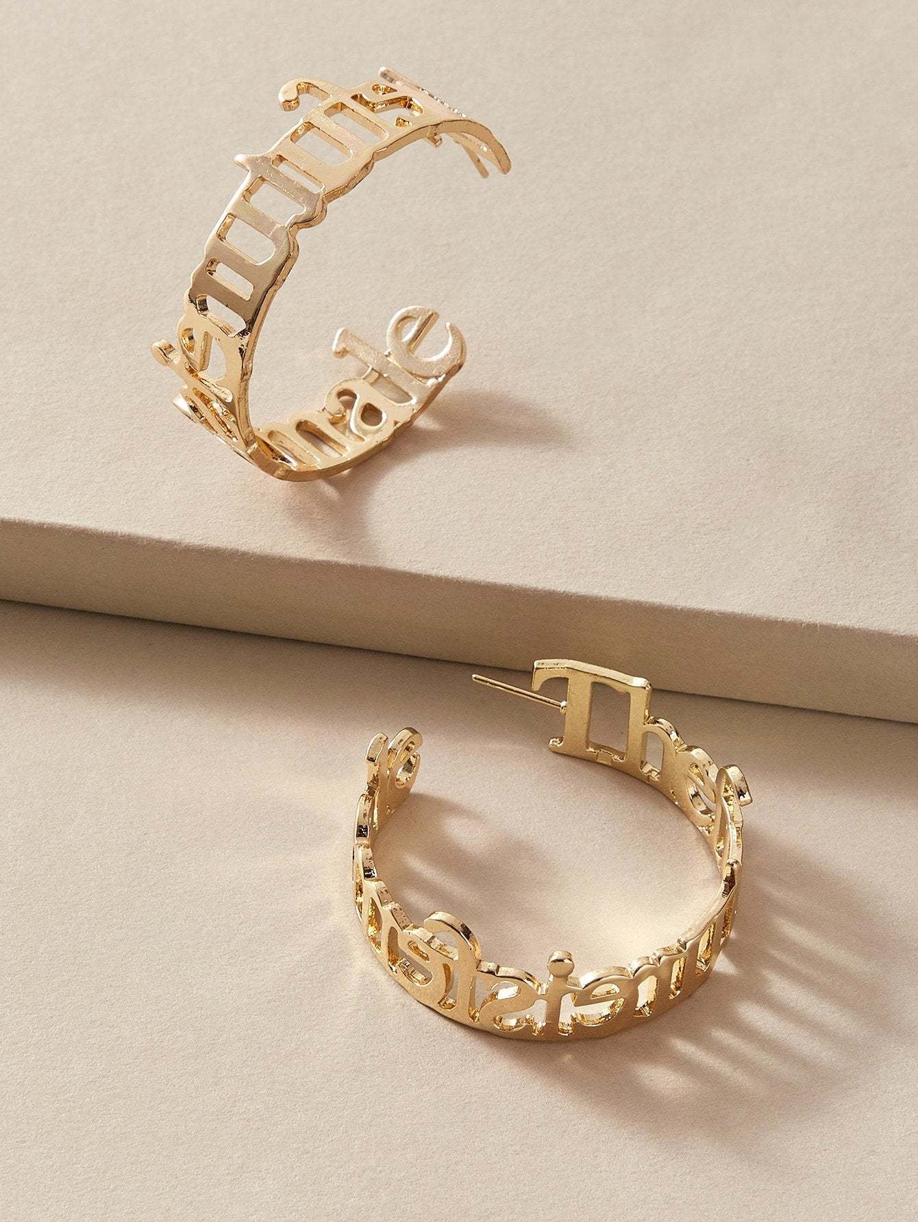 Mother's Day Gift Personalized Name Cuff Hoop Earrings Gifts for Her-Engravingift